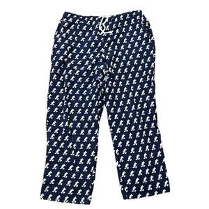 Disney Parks Mens Mickey Mouse Navy Drawstring Pajama Pants Loungewear Size XL